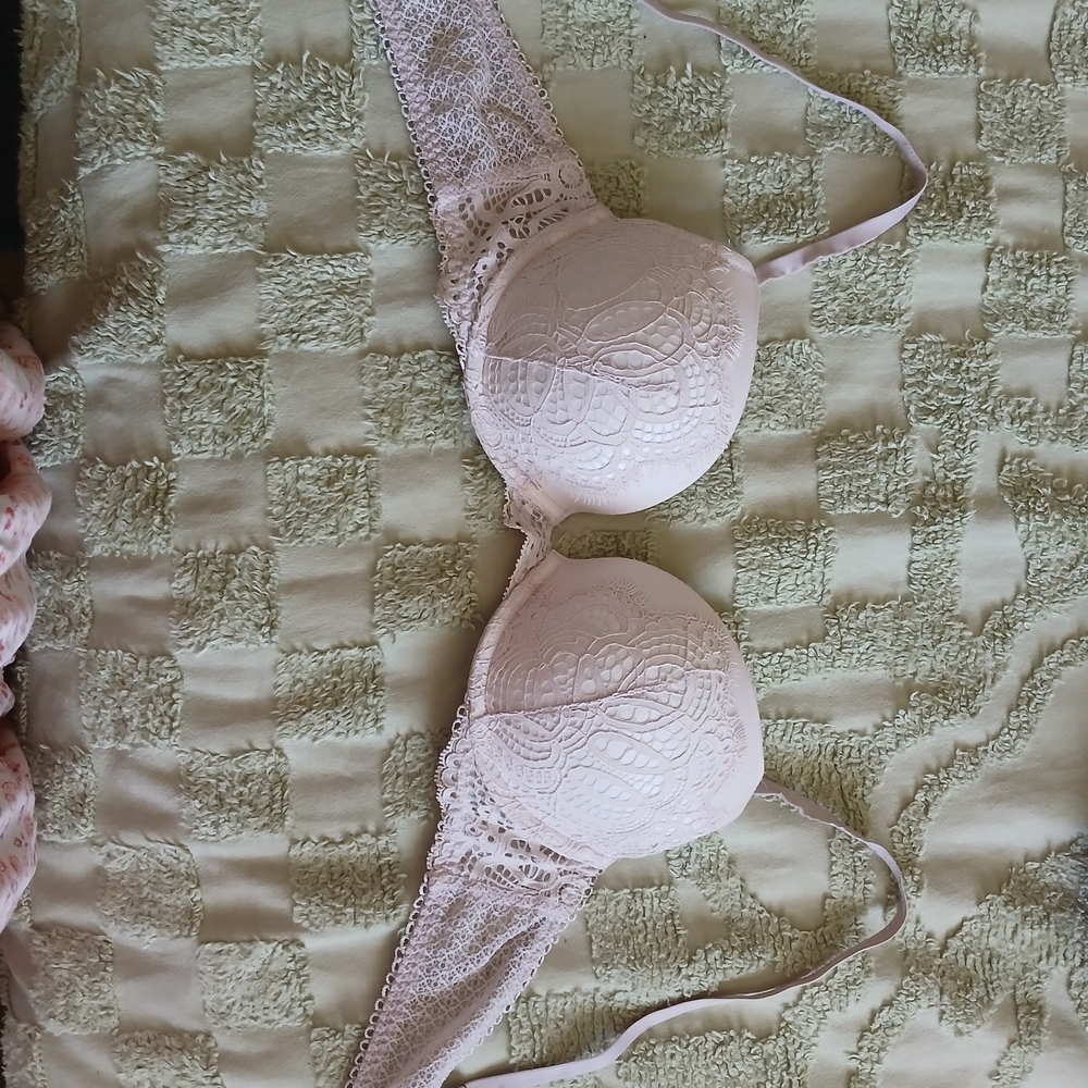 Elegant Lace Bra in Soft Pink